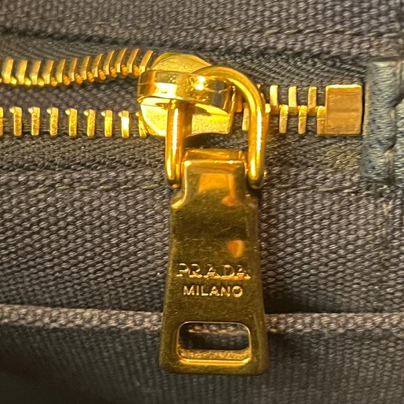 PRADA Canapa Navy Blue Medium Tote - Picture 12 of 14